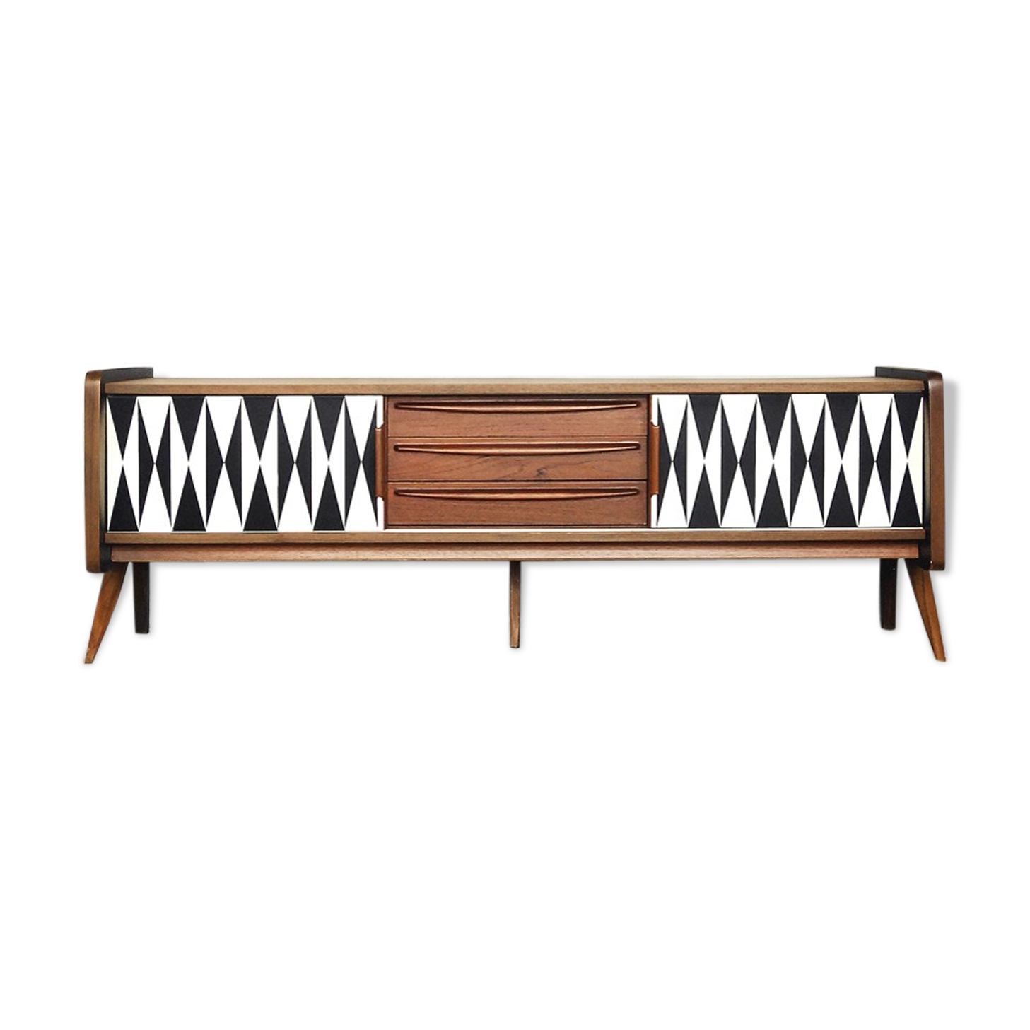 Norwegian teak vintage sideboard with pattern 1960 s