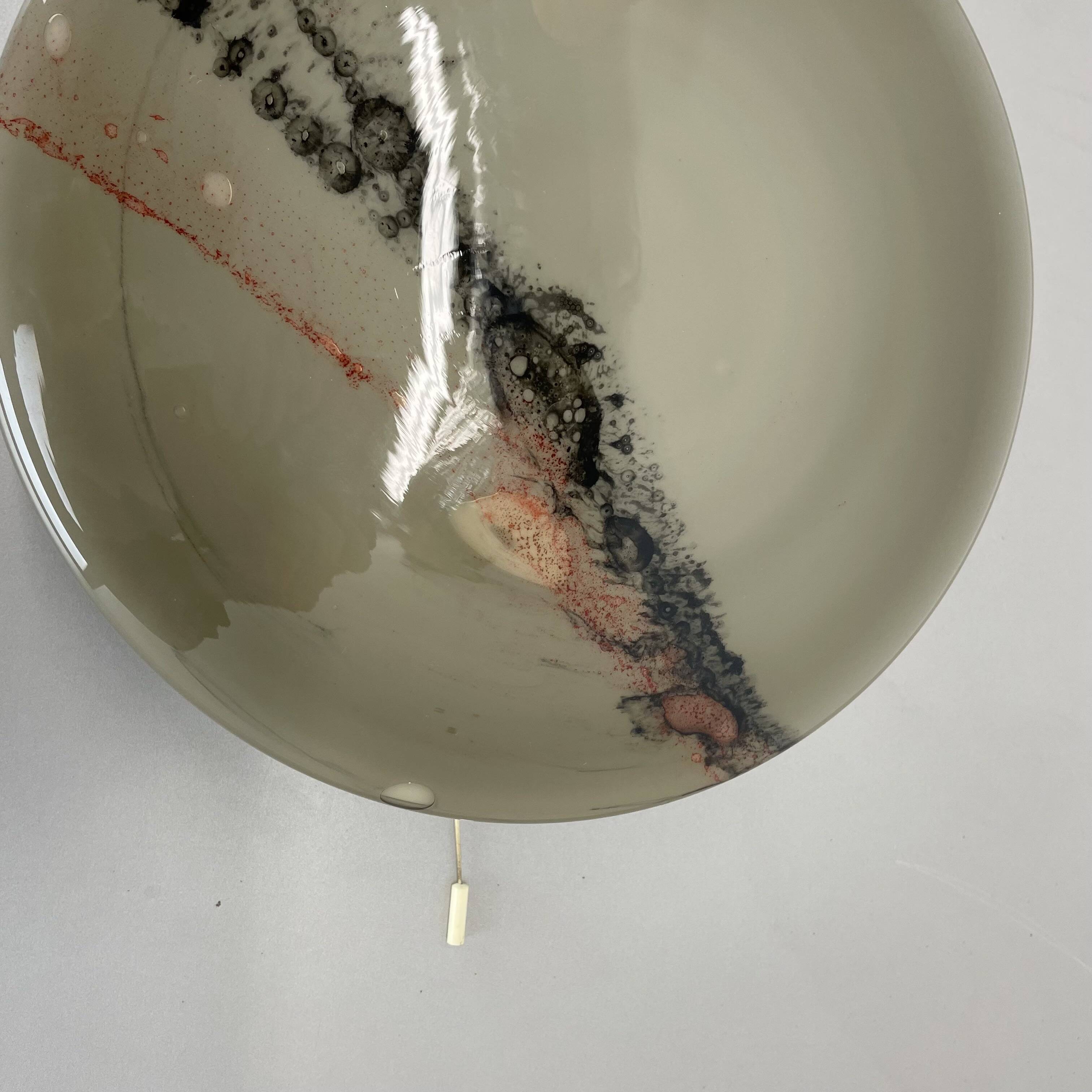 Abstract "cirrus" glass sconce wall light by peill & putzler, germany, 1980s