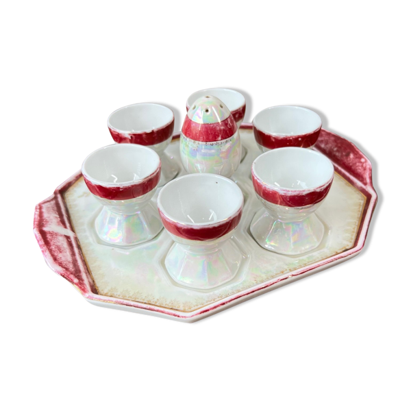 Porte-coquetier en porcelaine