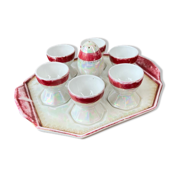 Porte-coquetier en porcelaine