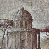 Oil on canvas landscape a l'antique signed gouny et marange