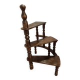 old turned wooden library staircase