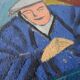 Painting The Card Players Canvas signed Nady Bachès year 60/70