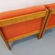 Set of 2 vintage Baumann armchairs in orange fabric and wood from the 80s