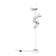 Vintage floor lamp 70s chromed metal and white italian design