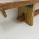 Vintage solid wooden school bench, 1970s