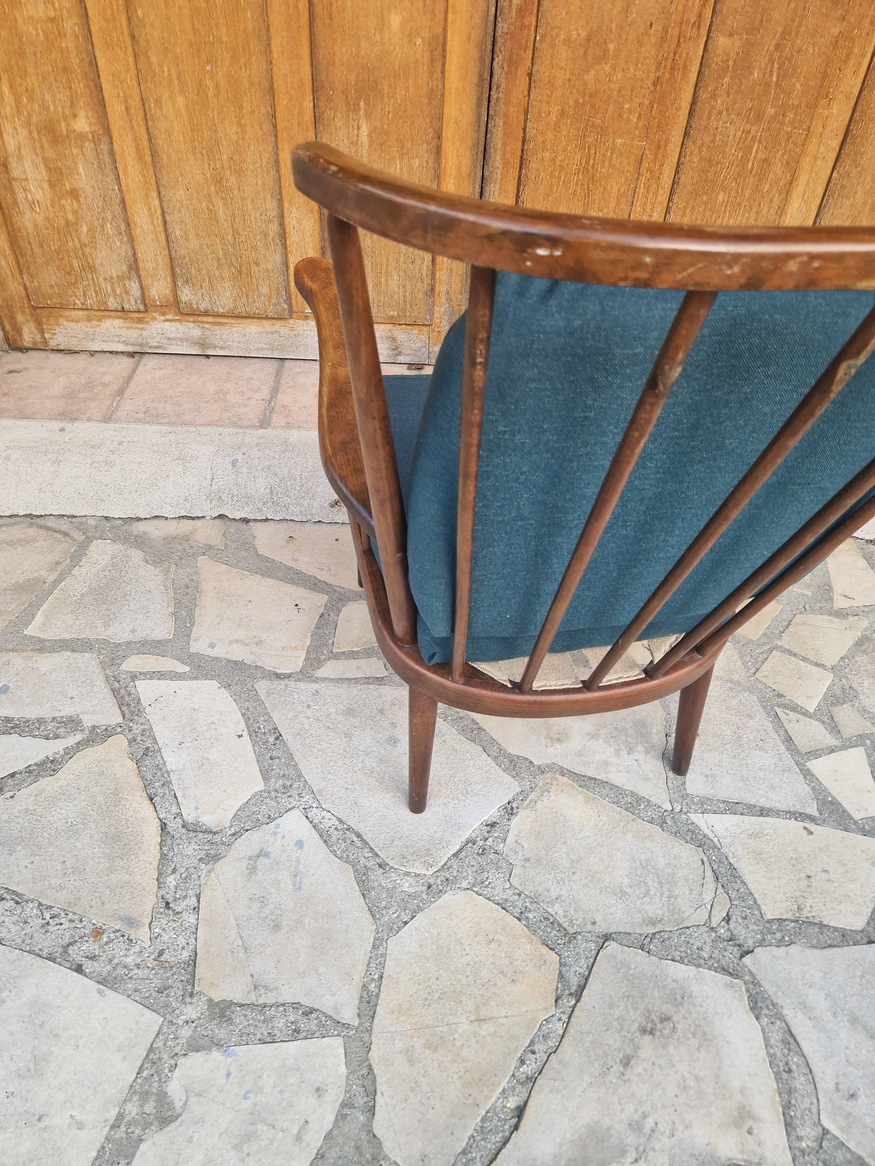 Fauteuil Baumann éventail vintage