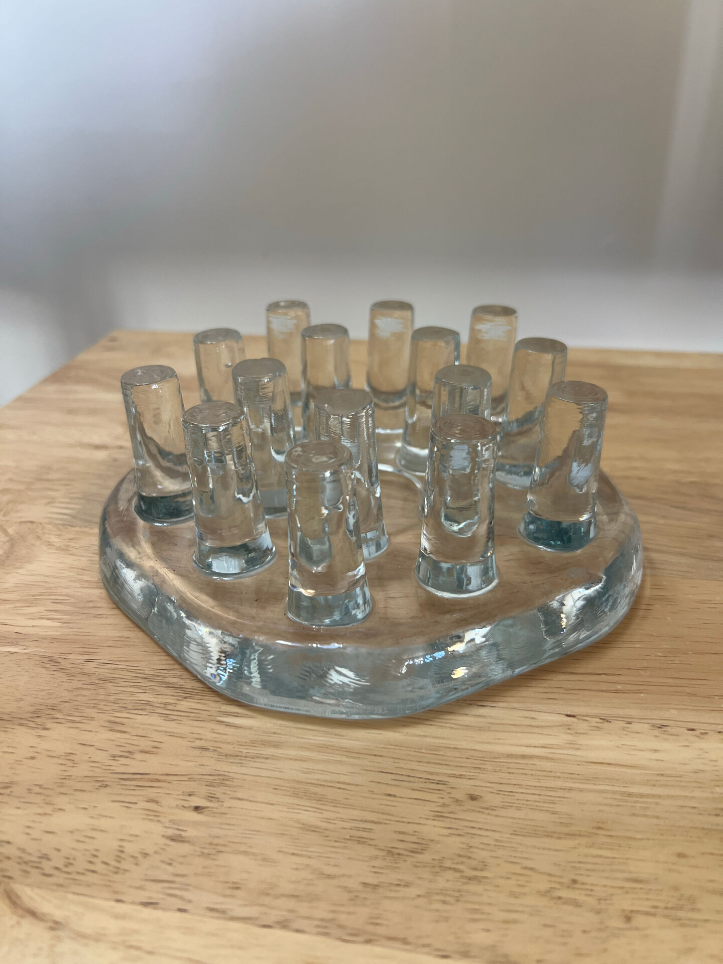 Glass tea warmer and candle holder - Georgshütte style