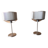 Pair of metal lamps