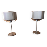 Pair of metal lamps