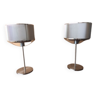 Pair of metal lamps