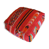 Pouf tapis berbère marocain rouge