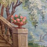 Oil painting depicting a romantic scene.