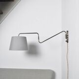 Danish Brass Swing Arm Wall Lamp, 1950s