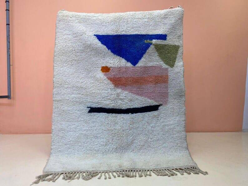 Traditional handmade pure wool Berber rug size 150/250 cm