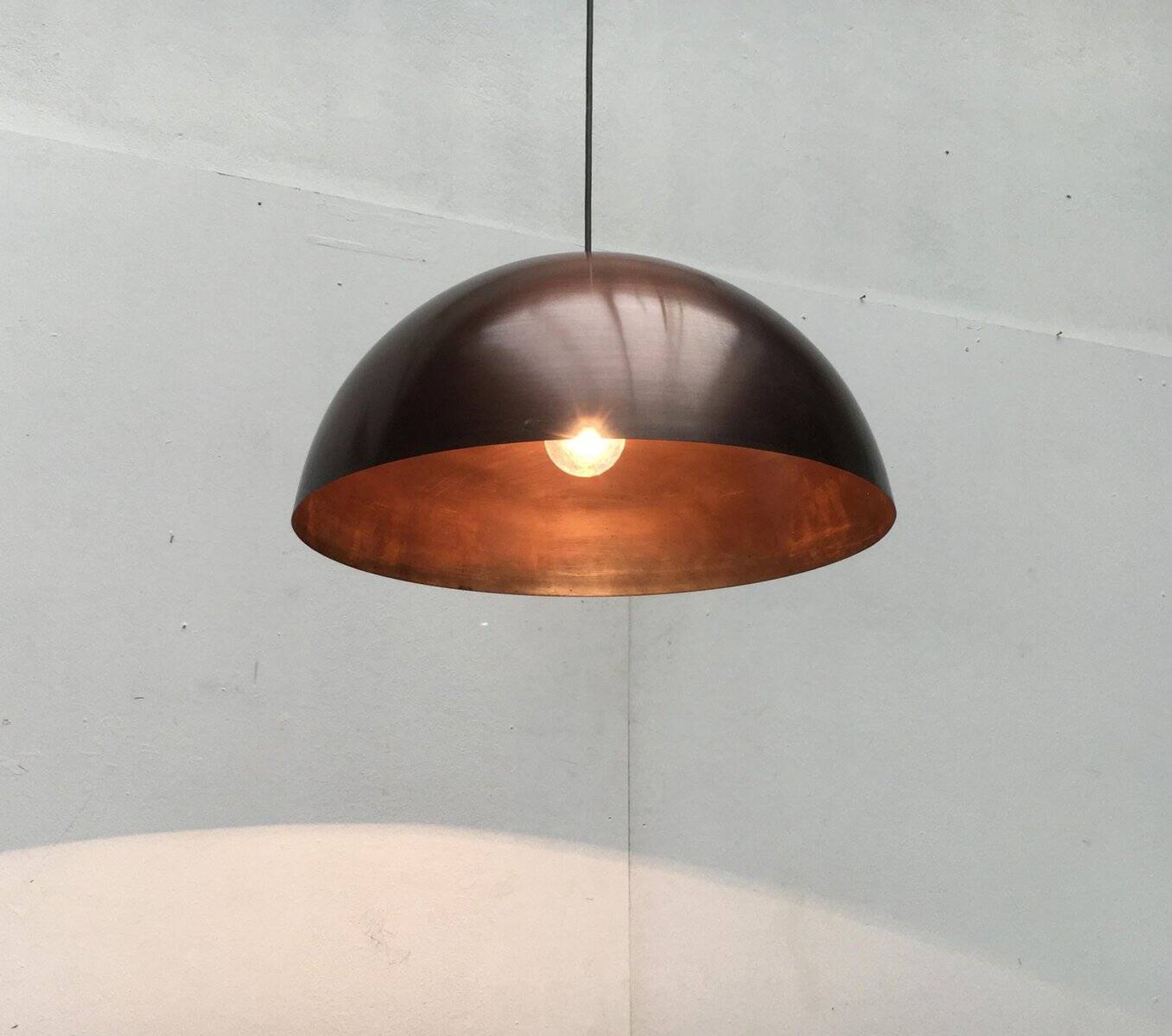Mid-century copper dome pendant