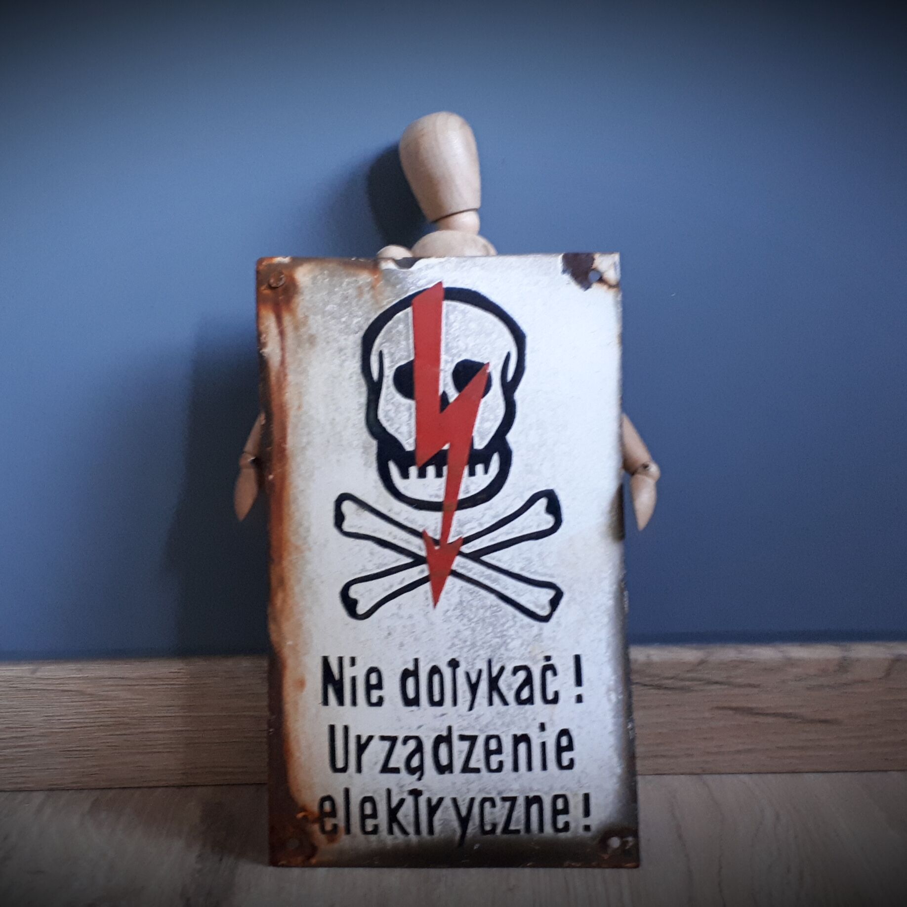 Enameled plate skull 1