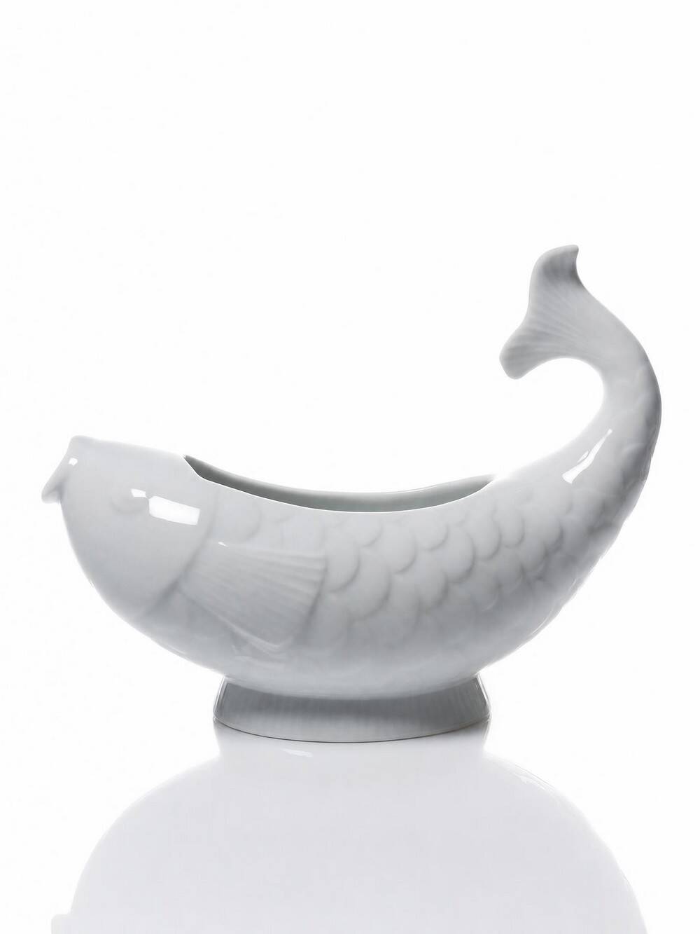White porcelain sauce boat fish Ocean France, 1970s-1980s