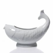 White porcelain sauce boat fish Ocean France, 1970s-1980s