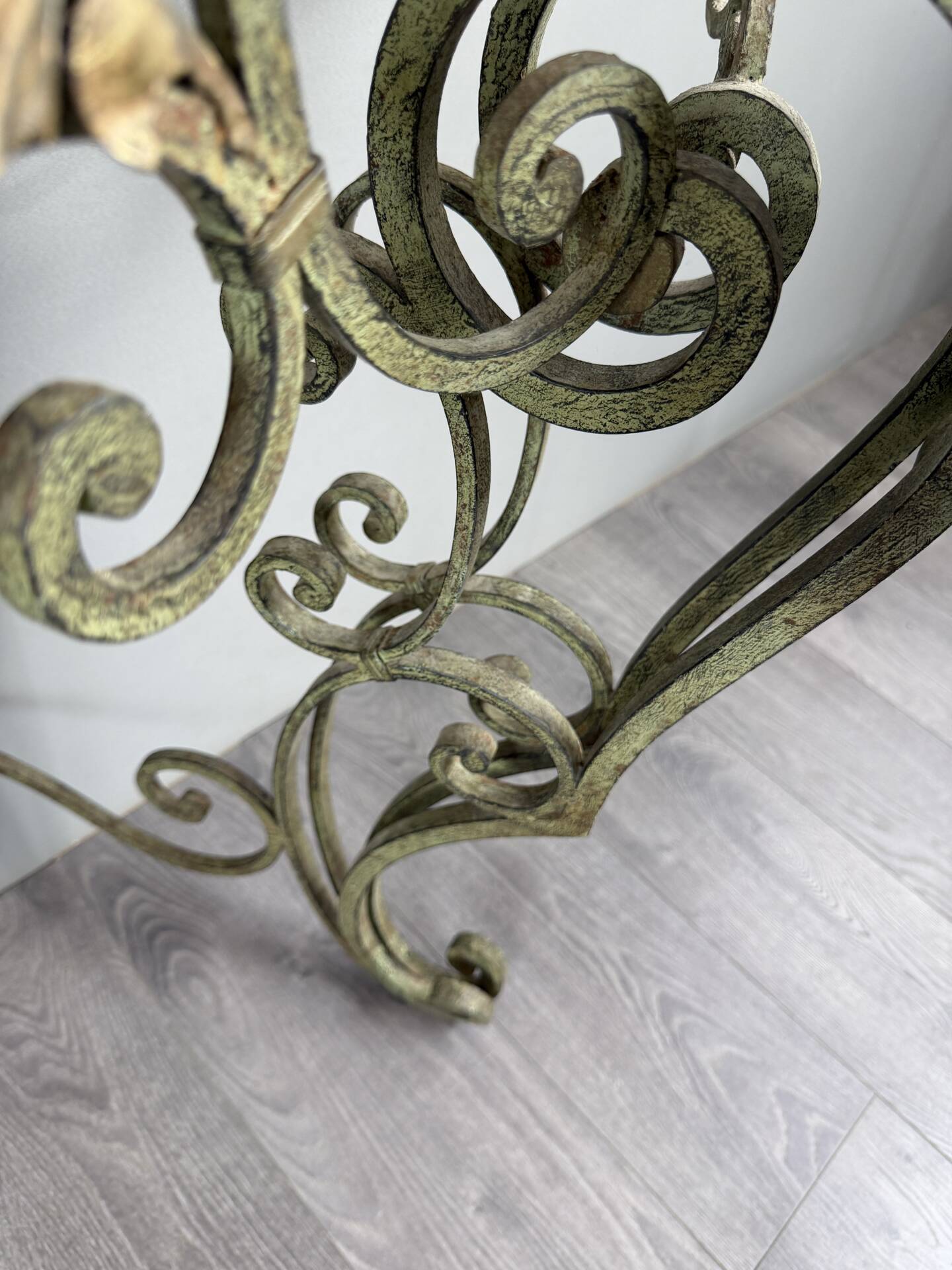 Wall console in wrought iron, 20th century