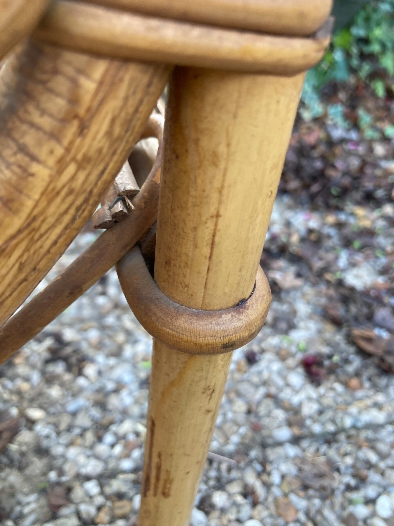 Vintage rattan magazine rack table