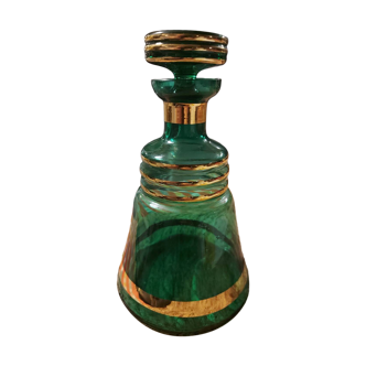 Vintage Venetian style green glass carafe