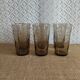 Set of 6 large vintage 70s smoked glasses