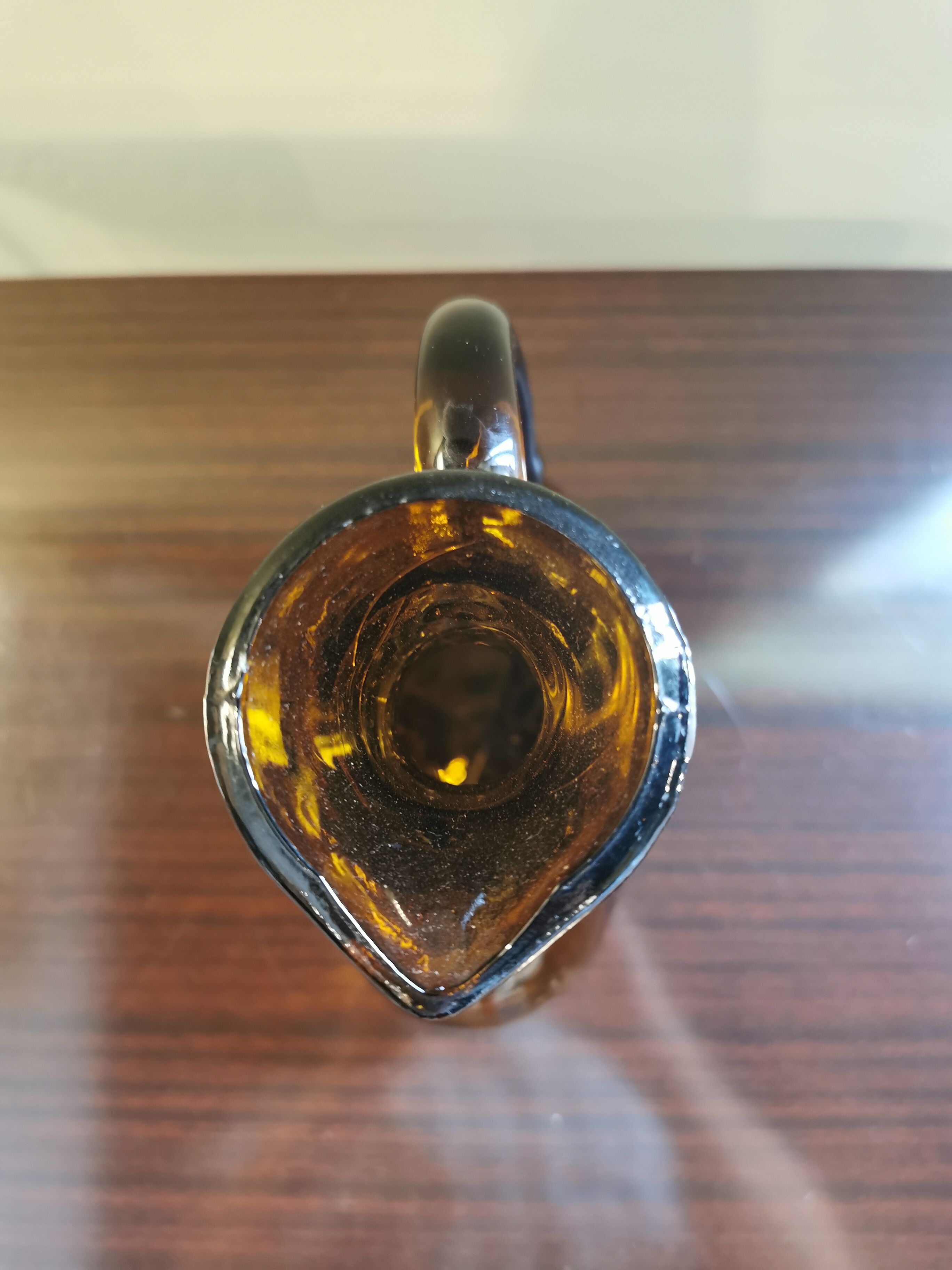 Vintage amber glass pitcher