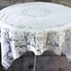 Square tablecloth 1900 very embroidered for round table