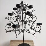 Black metal candlestick for 12 candles