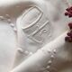 Drap fil de lin ancien avec monogramme OB