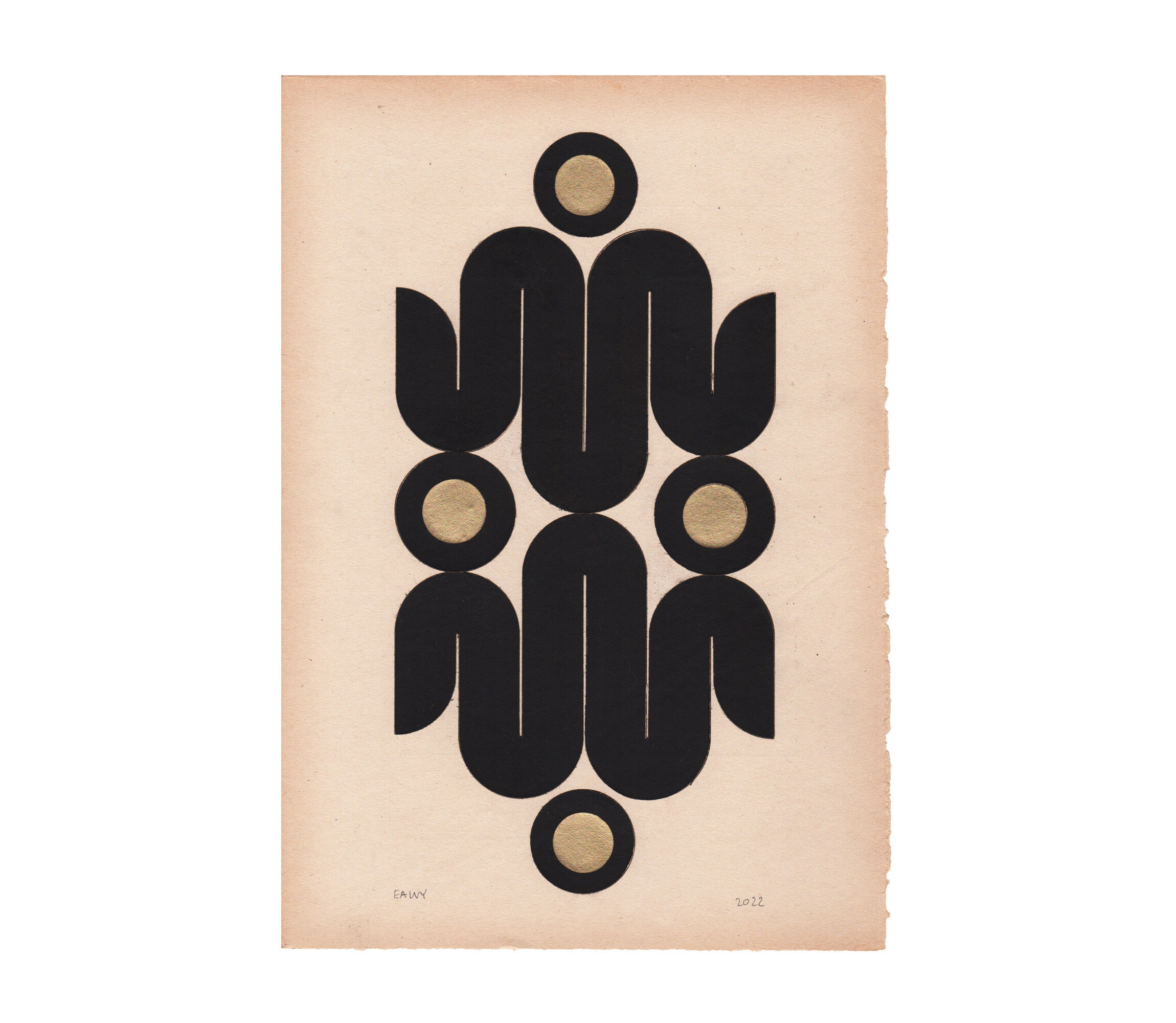 Collage on paper 20x30cm, signed Eawy