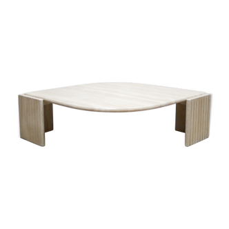 Vintage coffee table in travertine by Roche Bobois editions