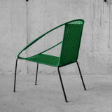 Armchair metal structure and green ropes 1960