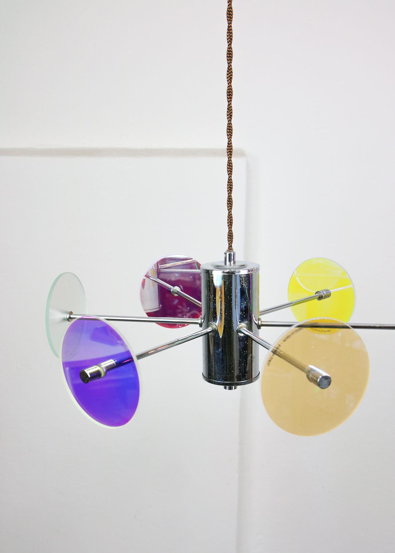 Vintage Italian Chrome Lamp Duo, 70s