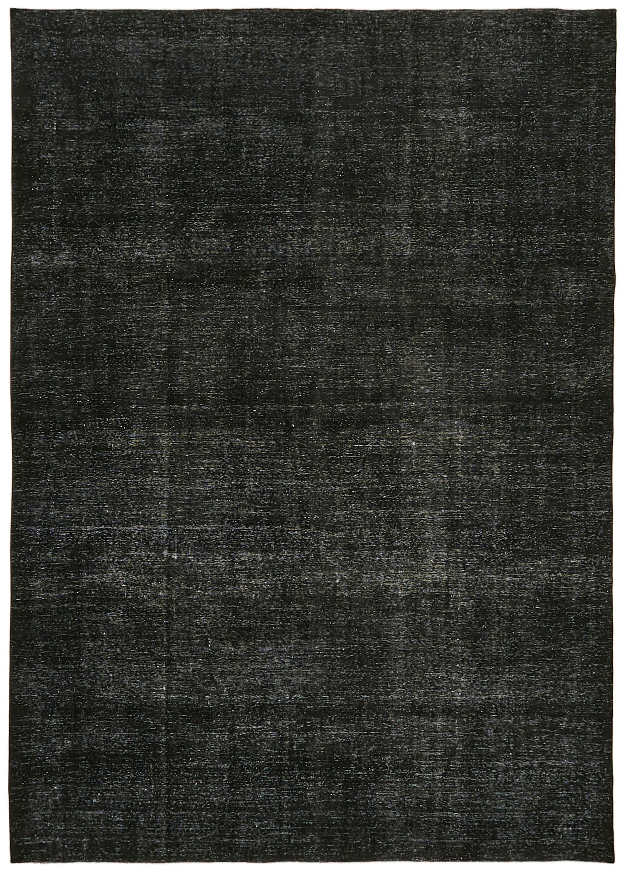 Hand-knotted persian overdyed 1970s 291 cm x 400 cm black wool carpet