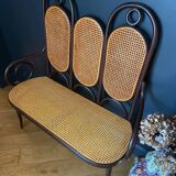 Bentwood and cane bench stamped Thonet - model 83 - early