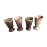 Series of 4 sandstone cups