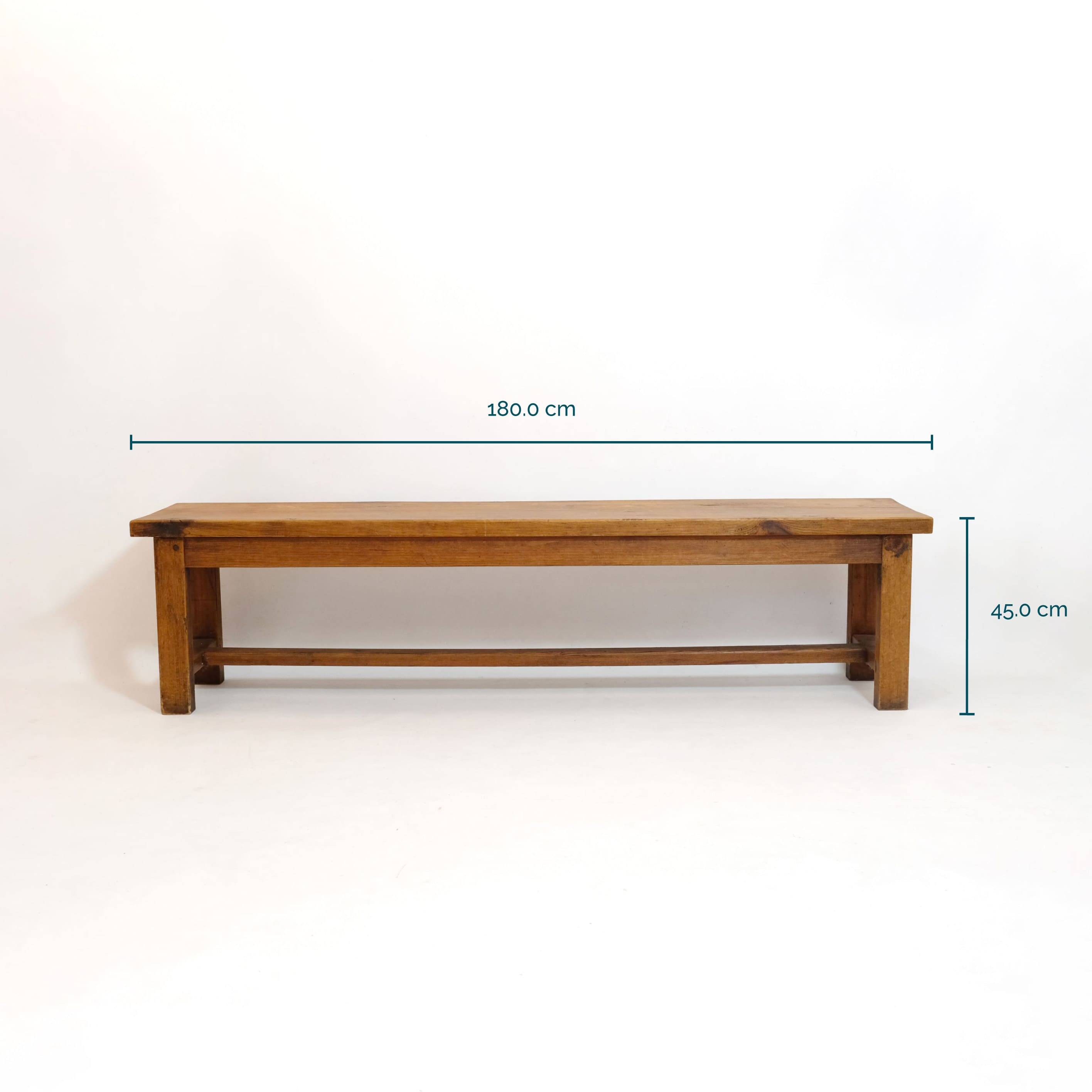 4-seater solid wood bench from the 70s-80s.