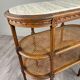 Table desserte de style Louis XVI en bois sculpté, marbre et cannage, XIXe Siècle
