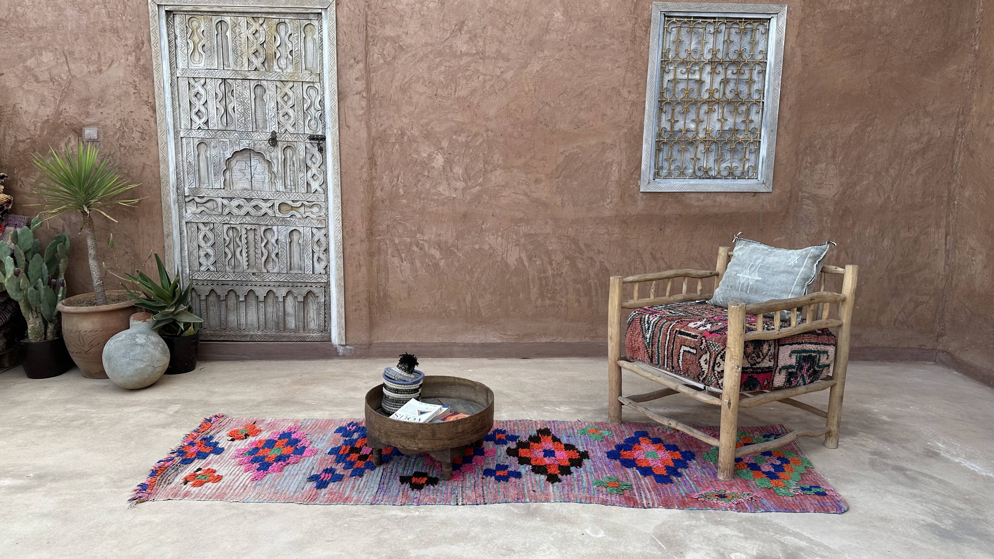 Colorful moroccan rug - 79 x 263 cm