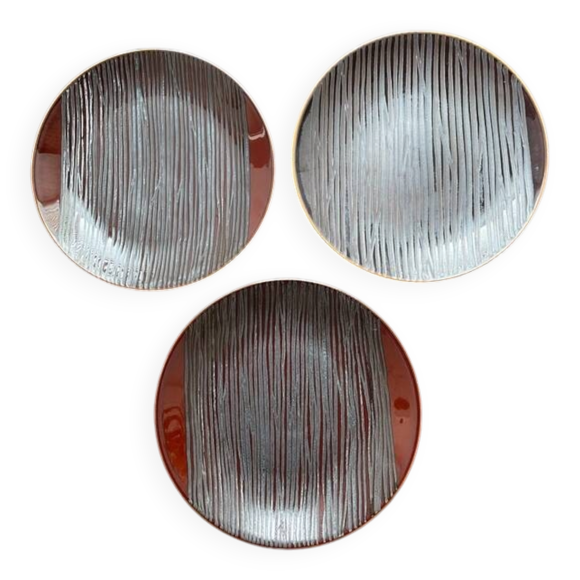 3 Dinner Plates 26 cm Yellow from Chrome - Limoges Porcelain