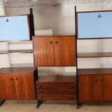 Vintage Italian bookcase in wood and metal, 1960