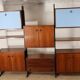 Vintage Italian bookcase in wood and metal, 1960