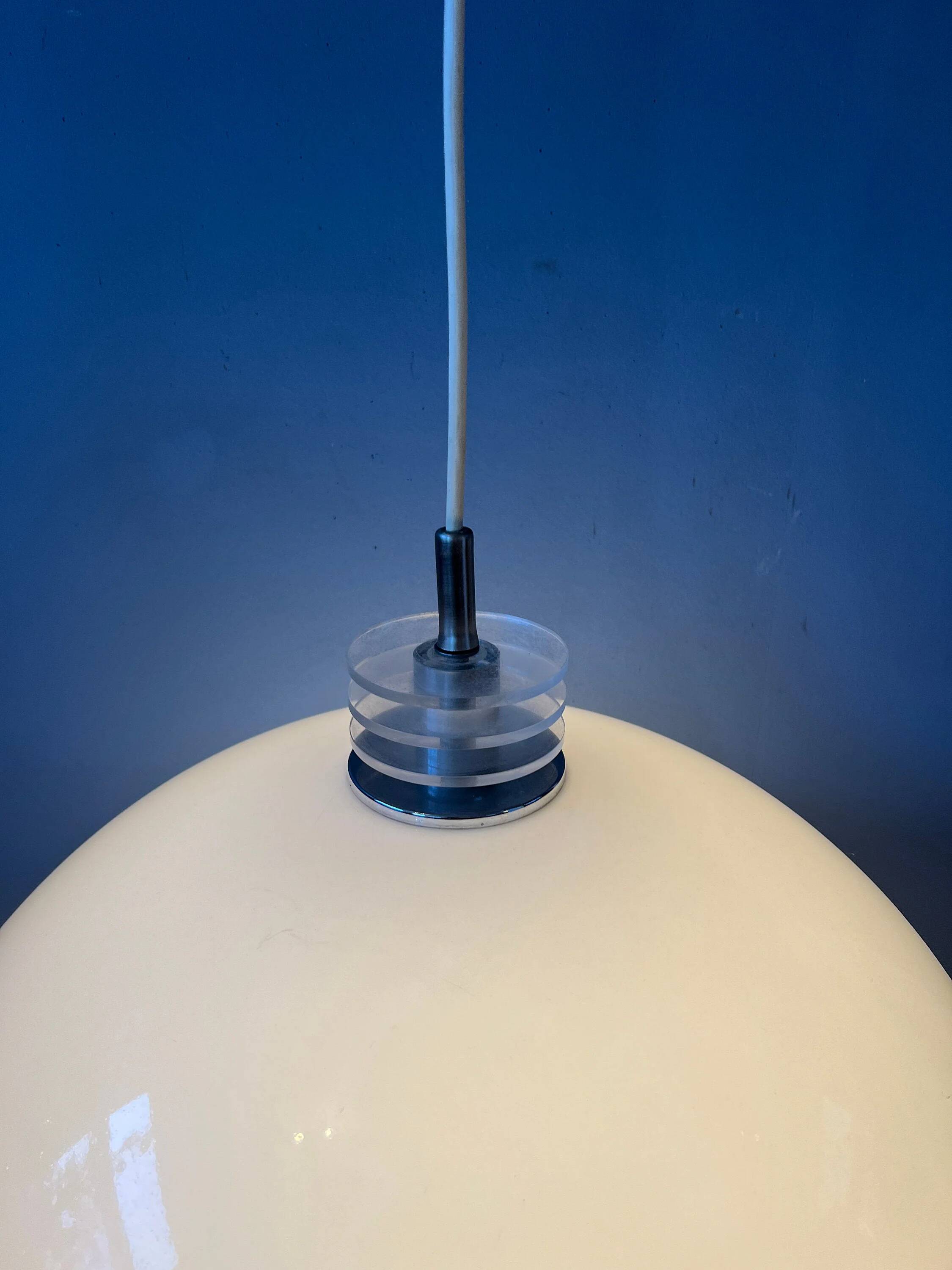 Mushroom pendant - Space Age white light fixture