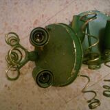 3 appliques "ressorts" vintage en laiton peint 2 feux