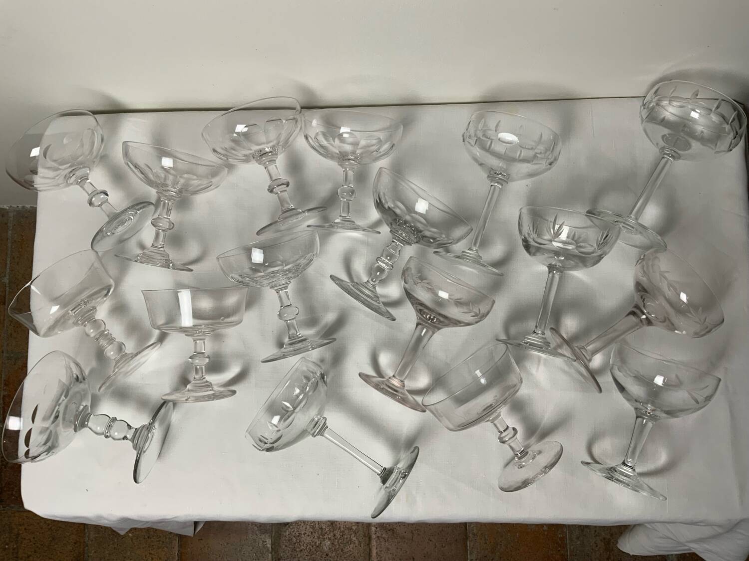 Antique champagne glasses