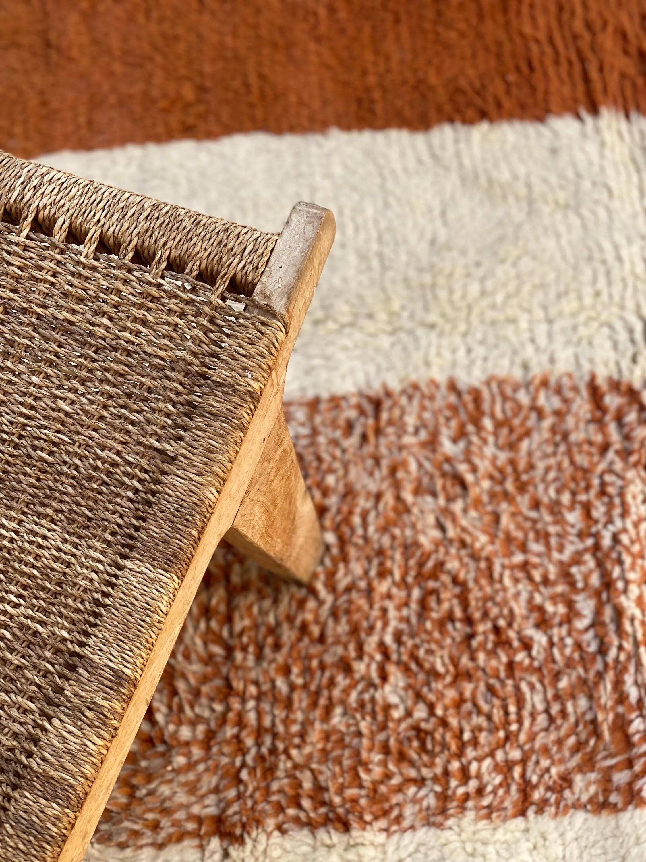 Traditional Moroccan rug, natural wool, 3 x 2 m.