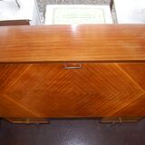 Office, Scandinavian slope secretary, satin wood and teak plating.