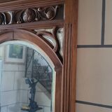 Elément de boiserie Miroir / Art Nouveau / Acajou